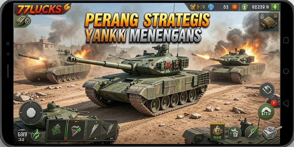 Antarmuka menarik dengan desain tank yang realistis.
