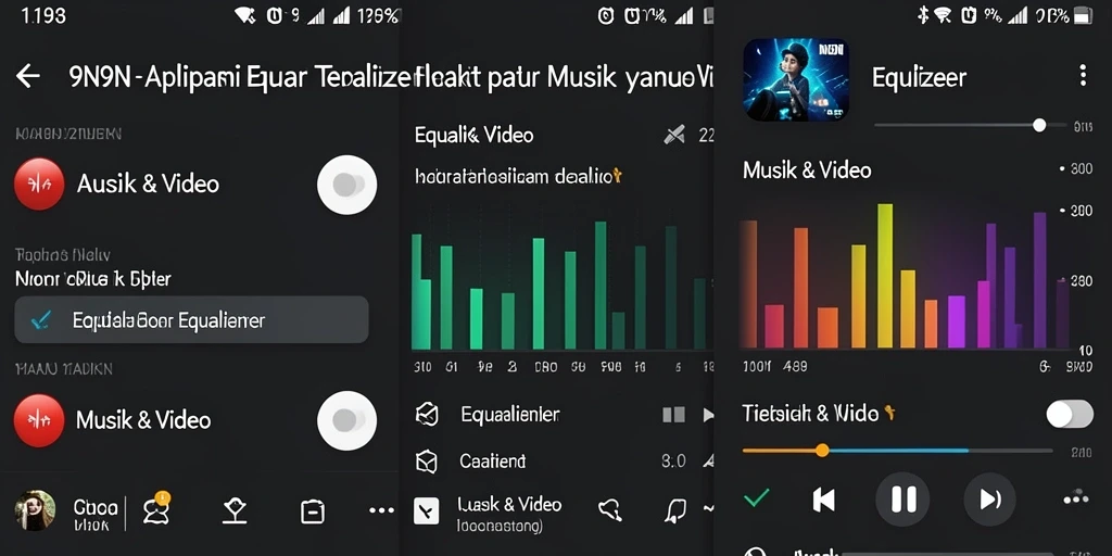 Tampilan antarmuka 9N9N dengan pengaturan Equalizer yang interaktif.