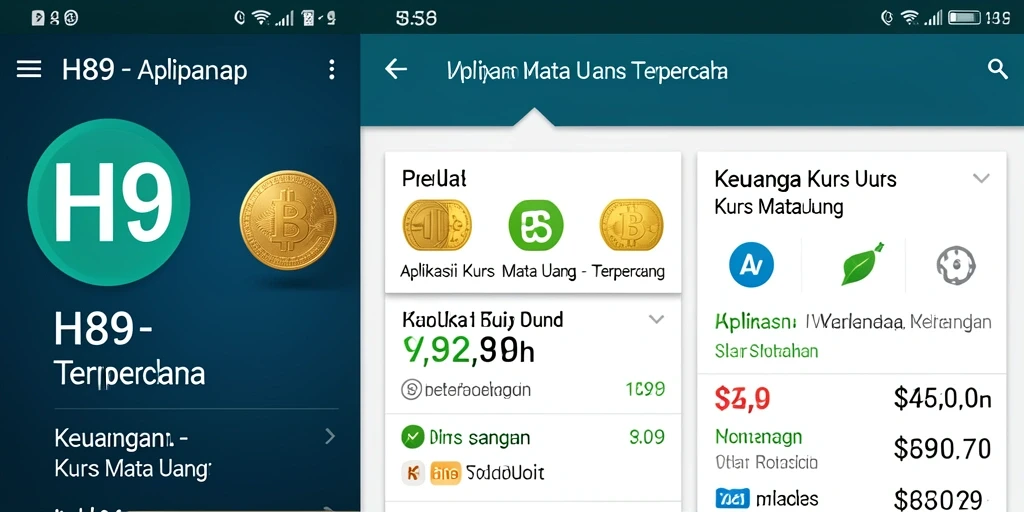 Tampilan antarmuka H89 yang menampilkan nilai tukar mata uang secara real-time.