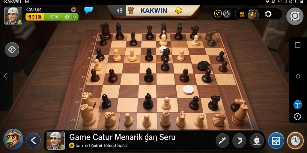 Tampilan utama KAKWIN dengan langkah-langkah Catur yang strategis.