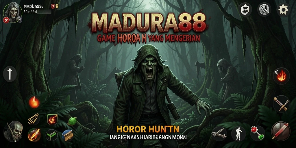 Tampilan mendebarkan dari hutan horor di MADURA88.