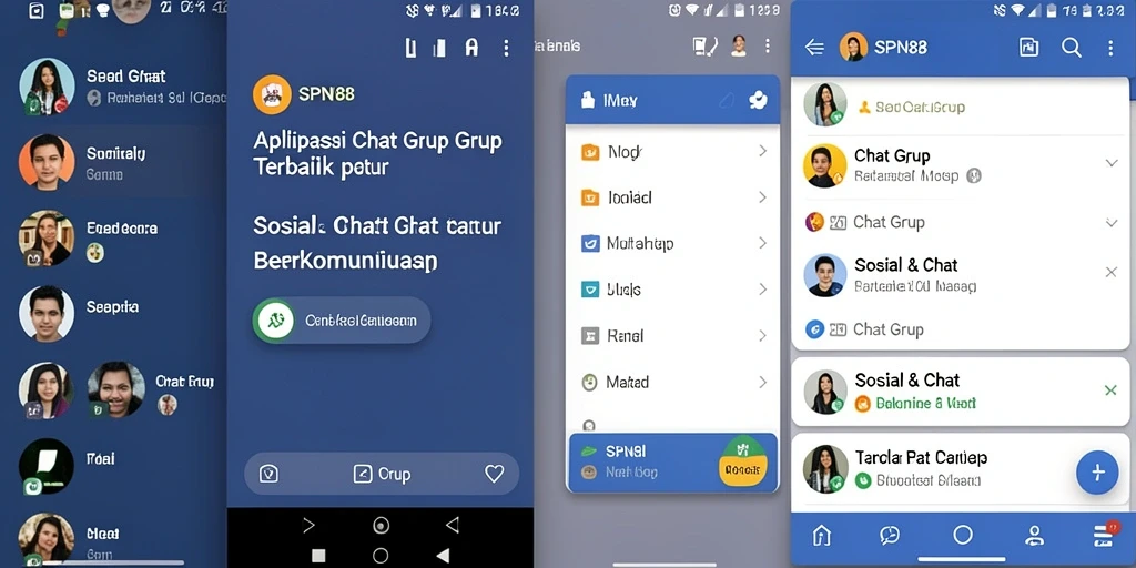 Screenshot antarmuka SPN88 menampilkan tampilan chat grup yang menarik.