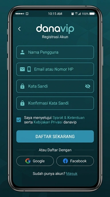 Cara Mudah Mendaftar Akun danavip di Android